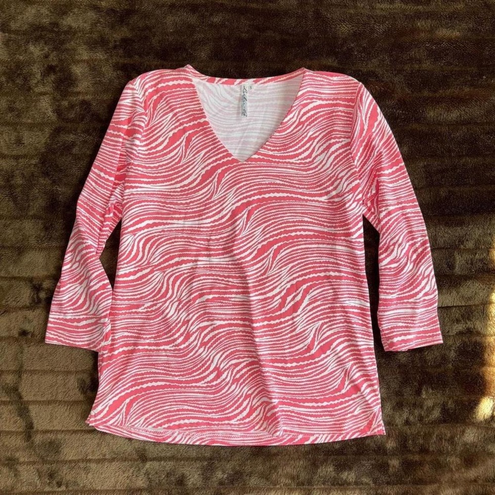 Lulu B "Colorful Comfy Clothing"Tag Size S Stretch Nylon 3/4 Sleeve‎  Top